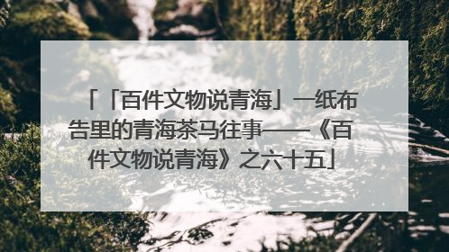 「百件文物说青海」一纸布告里的青海茶马往事——《百件文物说青海》之六十五