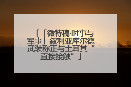 「微特稿·时事与军事」叙利亚库尔德武装称正与土耳其“直接接触”