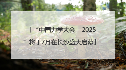 “中国力学大会—2025”将于7月在长沙盛大启幕