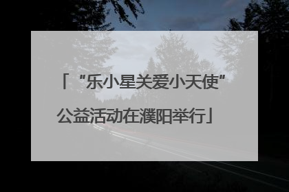 “乐小星关爱小天使”公益活动在濮阳举行