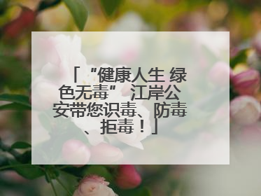 “健康人生 绿色无毒” 江岸公安带您识毒、防毒、拒毒！