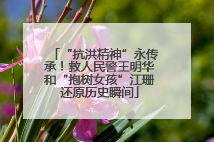 “抗洪精神”永传承！救人民警王明华和“抱树女孩”江珊还原历史瞬间