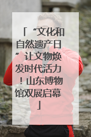 “文化和自然遗产日”让文物焕发时代活力！山东博物馆双展启幕