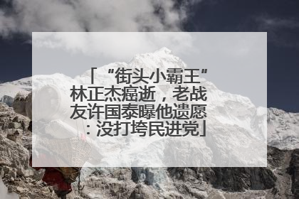 “街头小霸王”林正杰癌逝，老战友许国泰曝他遗愿：没打垮民进党