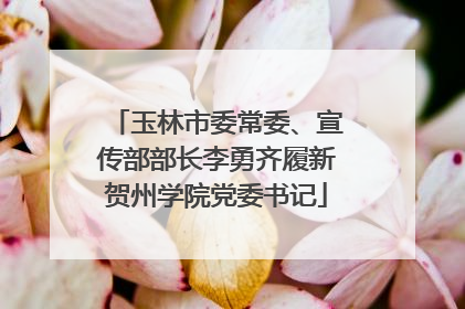玉林市委常委、宣传部部长李勇齐履新贺州学院党委书记