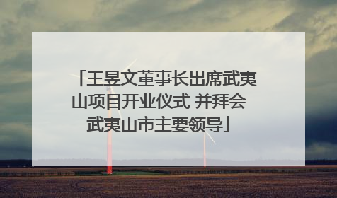 王昱文董事长出席武夷山项目开业仪式 并拜会武夷山市主要领导