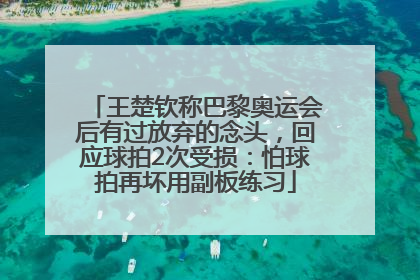 王楚钦称巴黎奥运会后有过放弃的念头，回应球拍2次受损：怕球拍再坏用副板练习