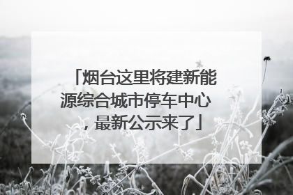 烟台这里将建新能源综合城市停车中心，最新公示来了