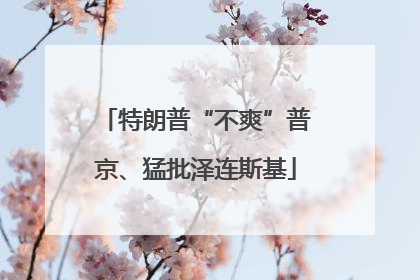 特朗普“不爽”普京、猛批泽连斯基