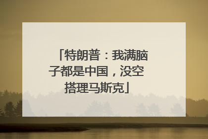 特朗普：我满脑子都是中国，没空搭理马斯克