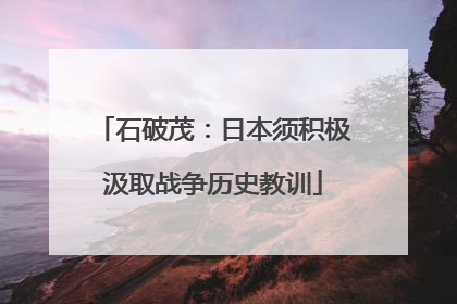 石破茂：日本须积极汲取战争历史教训