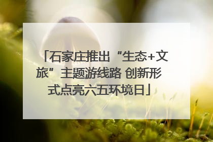 石家庄推出“生态+文旅”主题游线路 创新形式点亮六五环境日