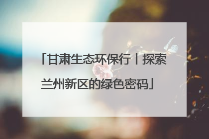 甘肃生态环保行丨探索兰州新区的绿色密码