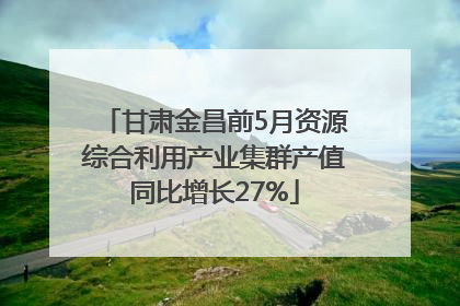 甘肃金昌前5月资源综合利用产业集群产值同比增长27%