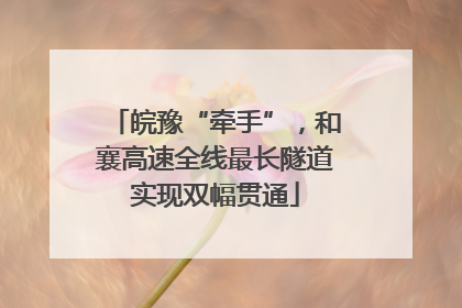 皖豫“牵手”，和襄高速全线最长隧道实现双幅贯通