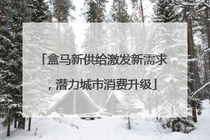 盒马新供给激发新需求，潜力城市消费升级