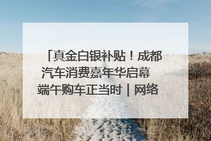 真金白银补贴！成都汽车消费嘉年华启幕 端午购车正当时｜网络中国节·端午