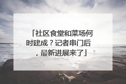 社区食堂和菜场何时建成？记者串门后，最新进展来了