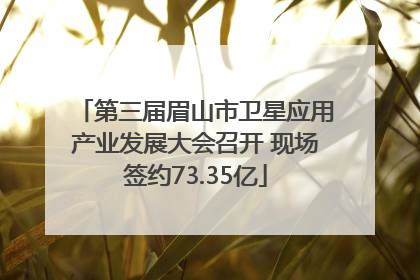 第三届眉山市卫星应用产业发展大会召开 现场签约73.35亿