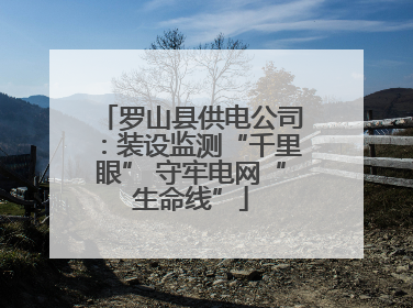 罗山县供电公司：装设监测“千里眼” 守牢电网“生命线”