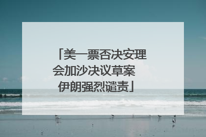 美一票否决安理会加沙决议草案 伊朗强烈谴责