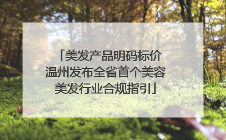 美发产品明码标价 温州发布全省首个美容美发行业合规指引