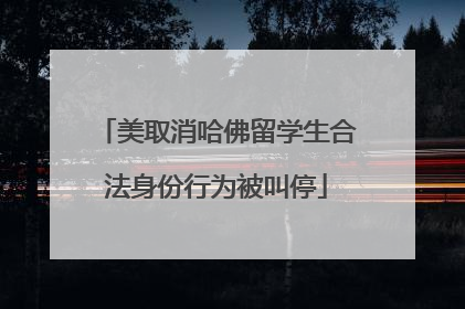 美取消哈佛留学生合法身份行为被叫停