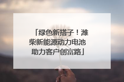 绿色新搭子！潍柴新能源动力电池助力客户创富路