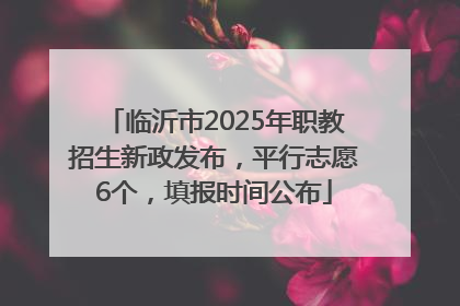 临沂市2025年职教招生新政发布，平行志愿6个，填报时间公布