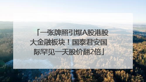 一张牌照引爆A股港股大金融板块！国泰君安国际罕见一天股价翻2倍