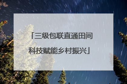 三级包联直通田间 科技赋能乡村振兴