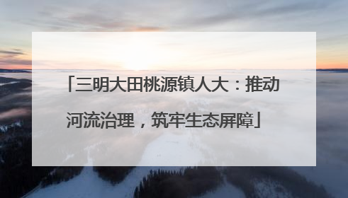 三明大田桃源镇人大：推动河流治理，筑牢生态屏障