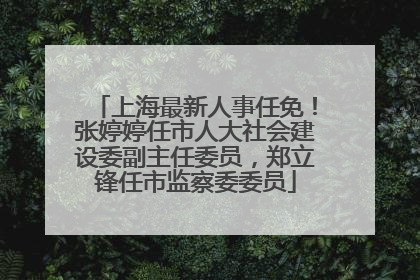 上海最新人事任免!张婷婷任市人大社会建设委副主任委员,郑立锋任市监察委委员