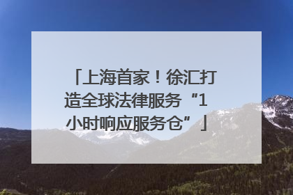 上海首家！徐汇打造全球法律服务“1小时响应服务仓”