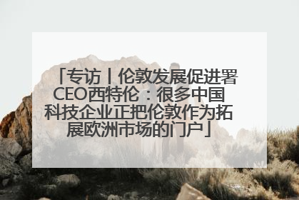 专访丨伦敦发展促进署CEO西特伦：很多中国科技企业正把伦敦作为拓展欧洲市场的门户