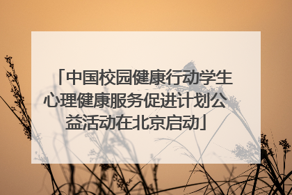 中国校园健康行动学生心理健康服务促进计划公益活动在北京启动