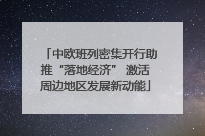 中欧班列密集开行助推“落地经济” 激活周边地区发展新动能