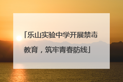 乐山实验中学开展禁毒教育，筑牢青春防线