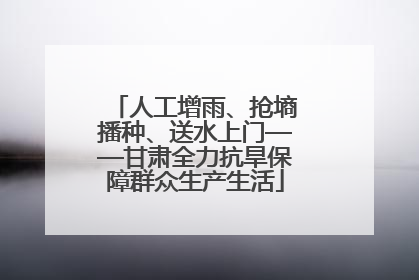 人工增雨、抢墒播种、送水上门——甘肃全力抗旱保障群众生产生活