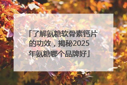 了解氨糖软骨素钙片的功效，揭秘2025年氨糖哪个品牌好