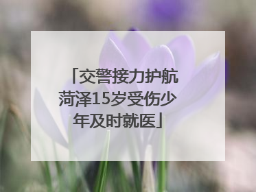 交警接力护航 菏泽15岁受伤少年及时就医
