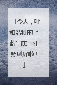 今天，呼和浩特的“蓝”底一寸照刷屏啦！