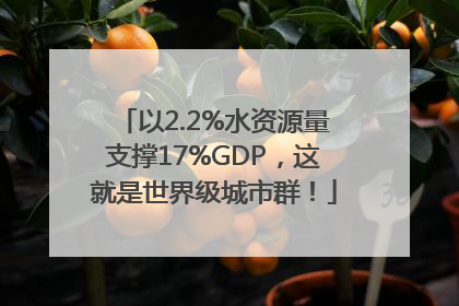 以2.2%水资源量支撑17%GDP，这就是世界级城市群！
