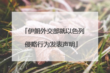 伊朗外交部就以色列侵略行为发表声明