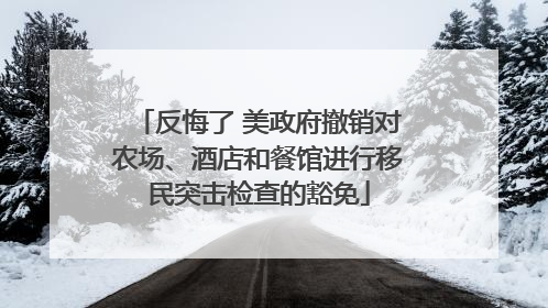 反悔了 美政府撤销对农场、酒店和餐馆进行移民突击检查的豁免