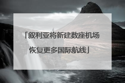 叙利亚将新建数座机场 恢复更多国际航线