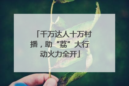 千万达人十万村播，助“荔”大行动火力全开