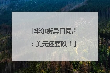 华尔街异口同声：美元还要跌！