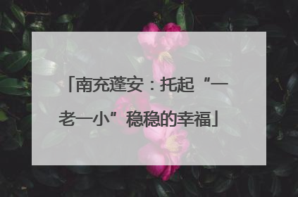 南充蓬安：托起“一老一小”稳稳的幸福