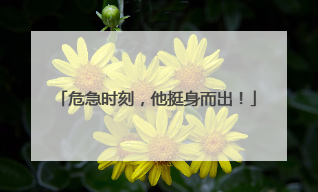 危急时刻，他挺身而出！
